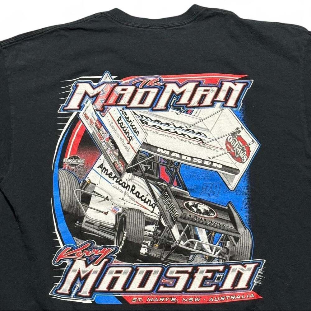 Gildan Kerry Madsen The Mad Man Sprint Car Graphic T-Shirt XL Black
